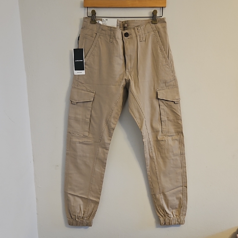 Jack and Jones Beige Cargo Pants for Men